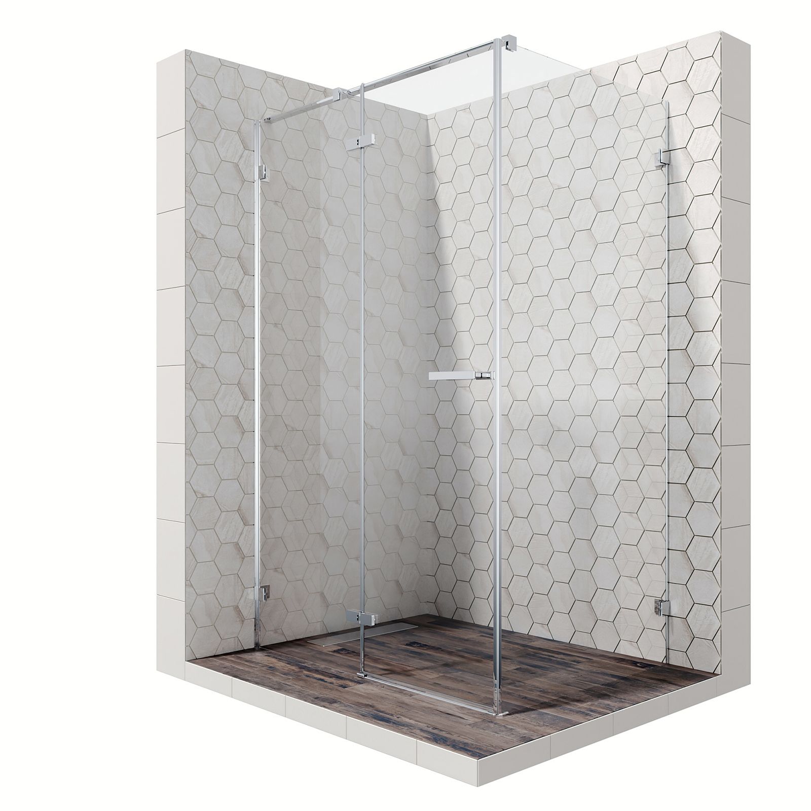 Душевой уголок Ambassador Abner 10011103L-ST2, прямоугольный, линейный трап, 120х80