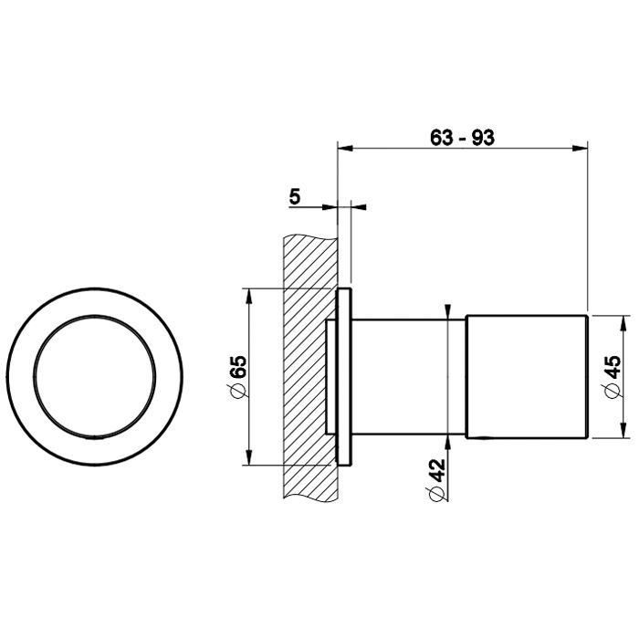GESSI HABITO CESELLO Смеситель настенный встраиваемый, однорычажный, внешняя часть, цвет Finox Brushed Nickel
