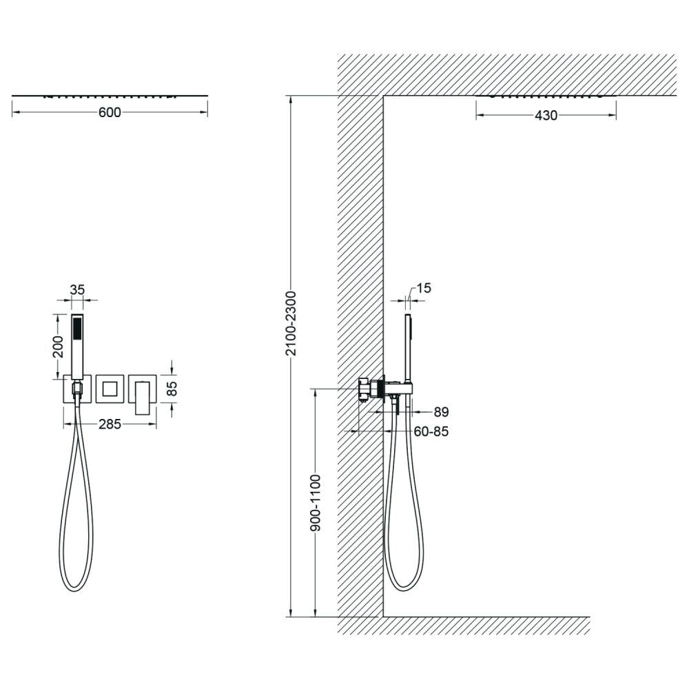 Душевая система встроенная Timo Selene SX-2129/03SM черный, артикул SX-2129/03SM