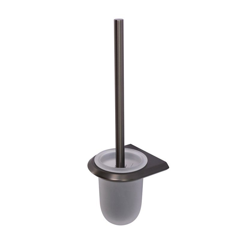 LINER-TBS-V-GM Ёршик для унитаза, подвесной, стекло, исполнение оружейная сталь, артикул LINER-TBS-V-GM