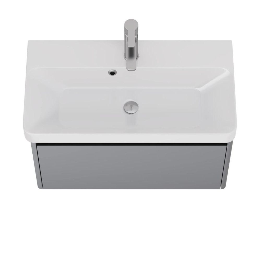 Тумба с раковиной подвесная Dreja Luxury 70 см, серый базальт, артикул 99-2012-com