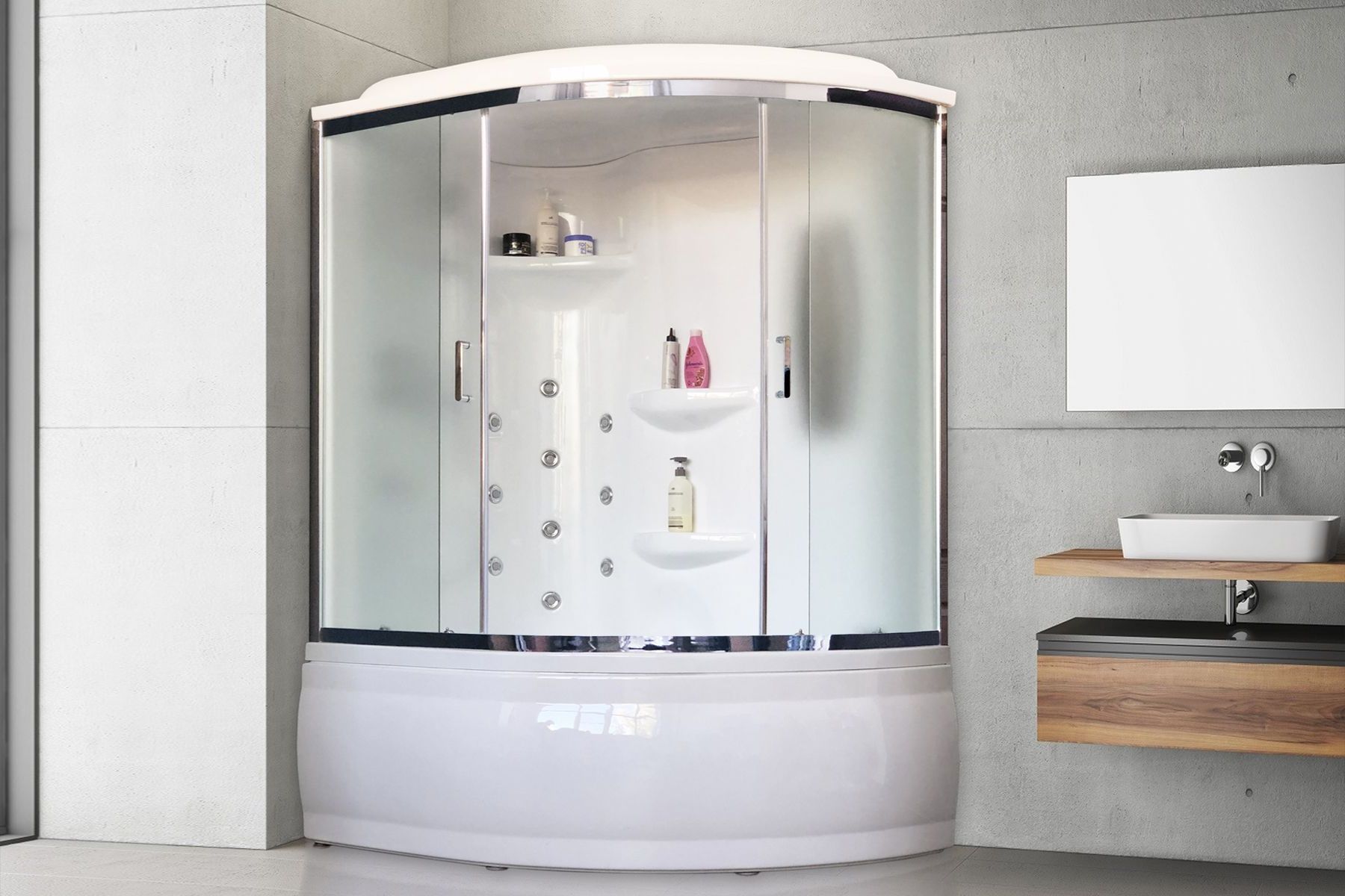 Душевая кабина Royal Bath RB 170ALP-C-CH (матовое) левая Душевая кабина Royal Bath RB 170ALP-C-CH (матовое) левая
