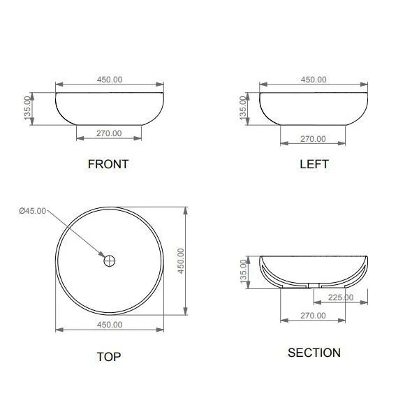 Раковина GSG Easy 45 бетон матовый Раковина GSG Easy 45 бетон матовый