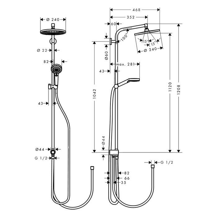 Душевой гарнитур, Hansgrohe, Crometta S, размер штанги, мм-1042, размер шланга, мм-1600, диаметр ручного душа, мм-100, количество режимов-2, тип струи-Rain, Intense Rain, комплектация-верхний душ, 1jet, Rain, штанга, ручной душ, держатель душа, цвет-хром Душевой гарнитур, Hansgrohe, Crometta S, размер штанги, мм-1042, размер шланга, мм-1600, диаметр ручного душа, мм-100, количество режимов-2, тип струи-Rain, Intense Rain, комплектация-верхний душ, 1jet, Rain, штанга, ручной душ, держатель душа, цвет-хром