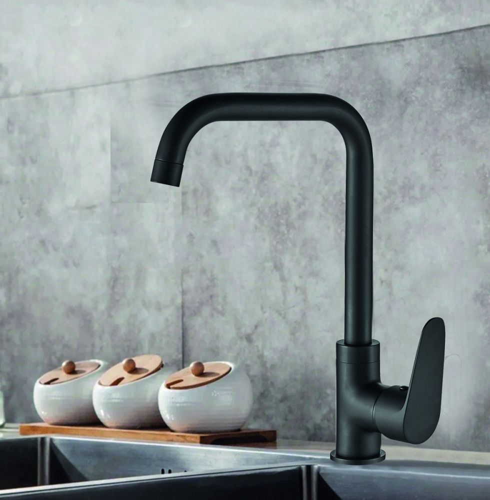 Смеситель для кухни WesnaArt NOVA NOV03-150Black, черный, артикул NOV03-150Black