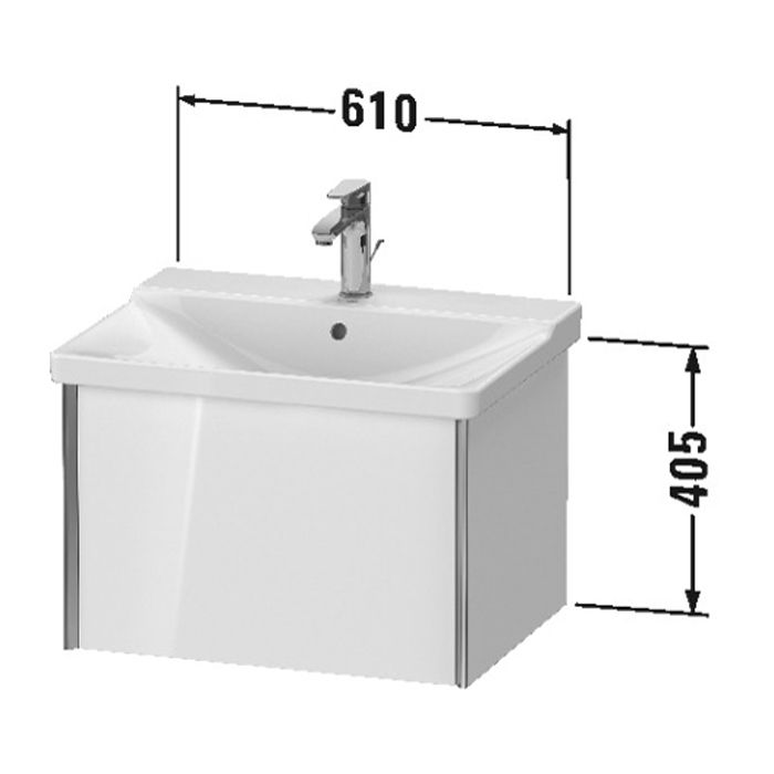 Duravit P3 Comforts Раковина  для мебели, с перел., с 1 отв. под смес., вкл. заглушку для перелива, хром, 650x500мм, Цвет: Белый, артикул 2332650000