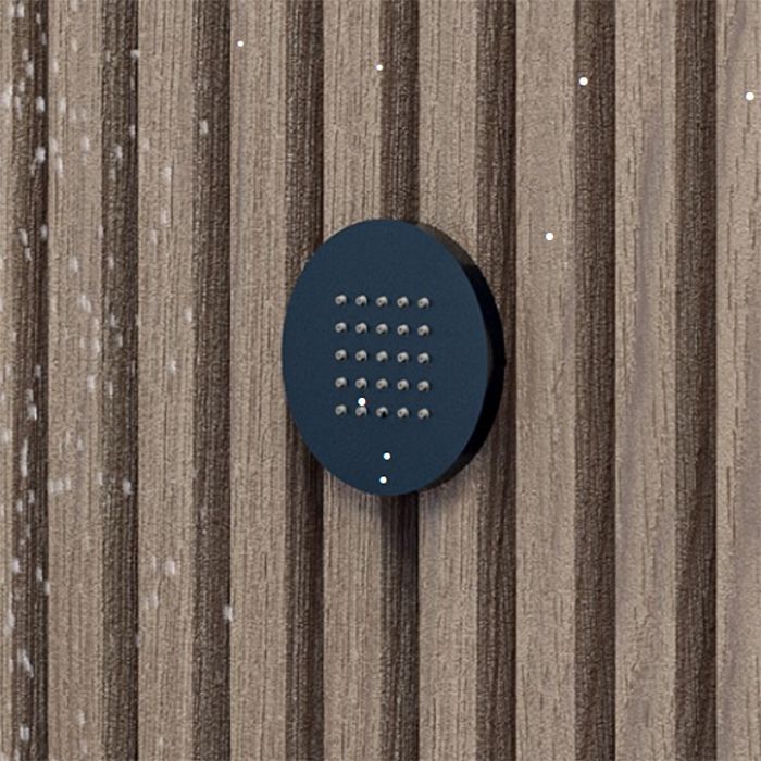 ФорФорсунка, Bossini, Tondo Flat , боковая, форма-круглая, диаметр,мм-100, дождевой спрей, самоочищающийся, материал-латунь,  цвет-чёрный матовый ФорФорсунка, Bossini, Tondo Flat , боковая, форма-круглая, диаметр,мм-100, дождевой спрей, самоочищающийся, материал-латунь,  цвет-чёрный матовый