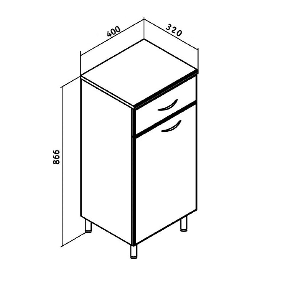 Полупенал Runo с корзиной для белья 40 (00000000118), артикул 00000000118