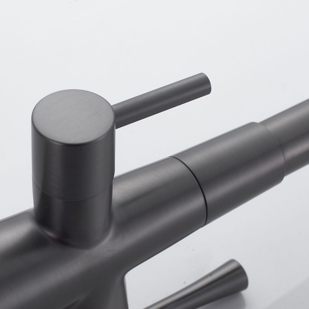 Смеситель для кухни с подключением фильтра Shevanik S528T, оружейная сталь