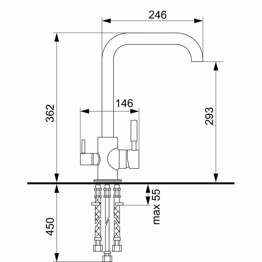 Смеситель для кухни Ulgran UQ-019-03, десерт