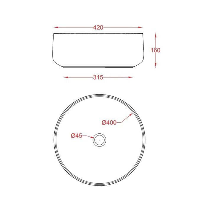 Artceram COGNAC Раковина настольная Ø 42 см, цвет cloud