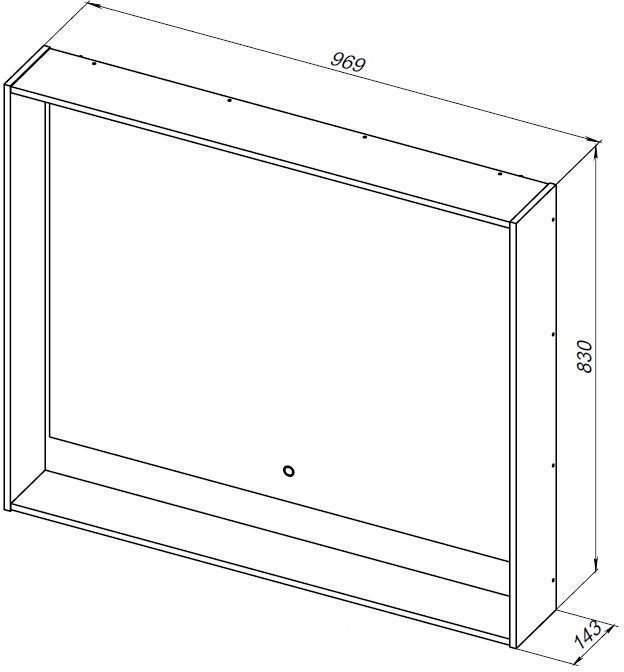 Зеркало Aquanet Милан 100 LED черный глянец Зеркало Aquanet Милан 100 LED черный глянец