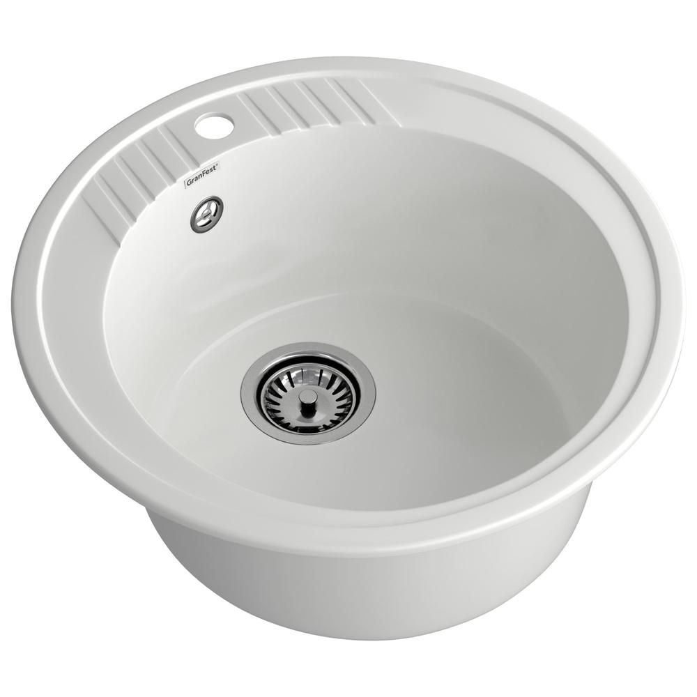 Кухонная мойка GranFest RONDO 520, иней, артикул R-520 иней