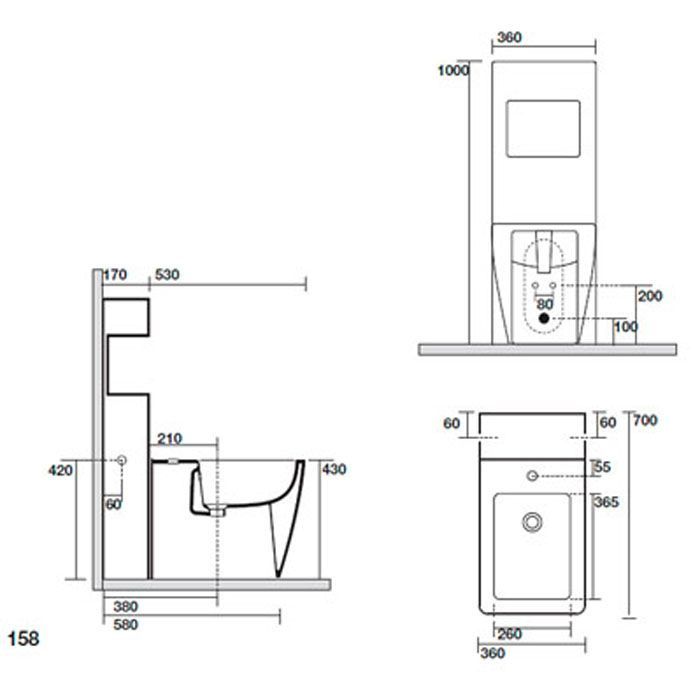KERASAN бачок напольный UNICA для биде, белый