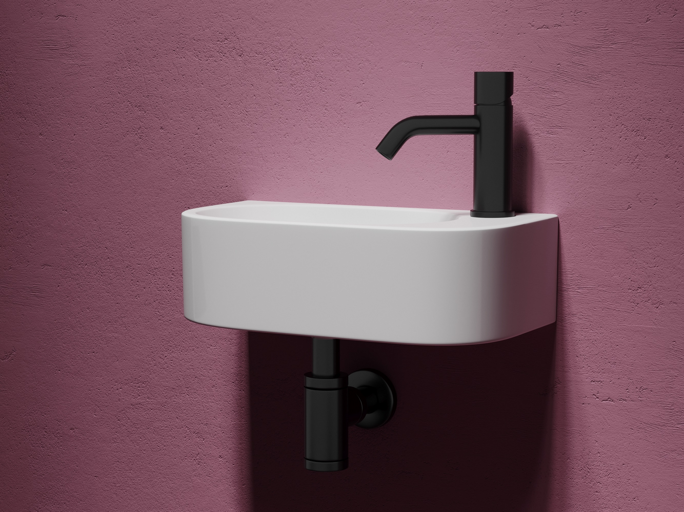 Умывальник подвесной прямоугольный (чаша слева, отверстие под смеситель справа) Элемент (Element) 409x224x110мм, артикул CN6066L