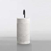 NOORTH milldue edition ROMA Раковина напольная Ø450х880 мм., без перел, с дон клап, цоколь Bianco Carrara, корпус Bianco Carrara, раков Bianco Carrara