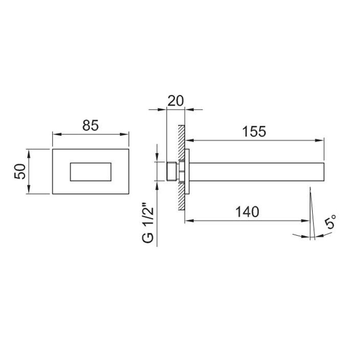 Fantini AR/38 Излив для ванны, настенный, цвет: хром