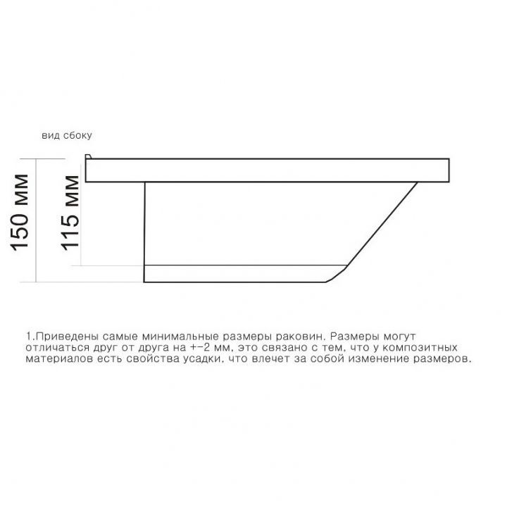 Раковина СаНта Classic 100, литой мрамор Раковина СаНта Classic 100, литой мрамор