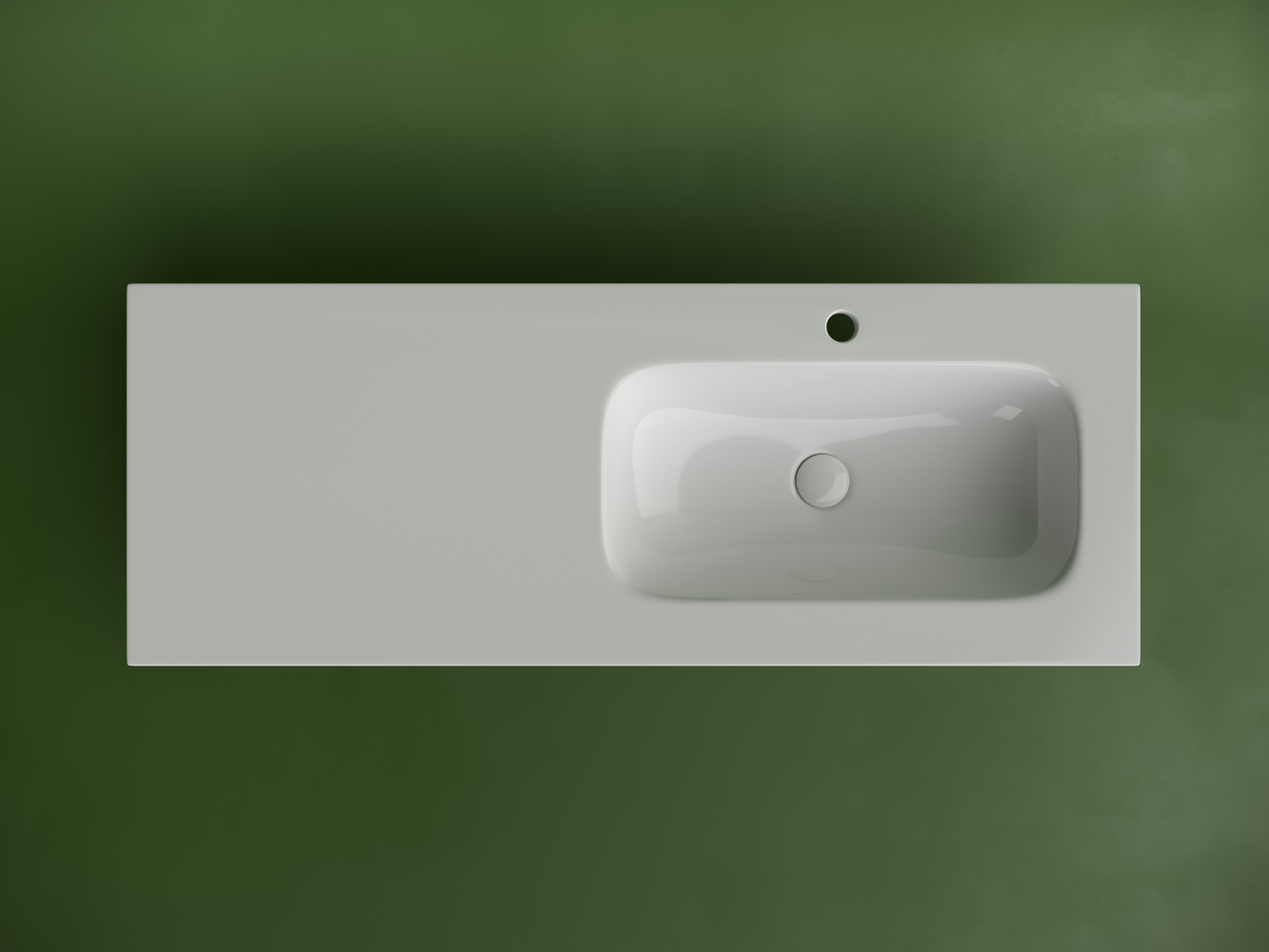 Раковина накладная мебельная Ceramicanova Грация (Grace) прямоугольная 1210x457x137 с чашей справа и отверстием под смеситель цвет белый CN7021, артикул CN7021