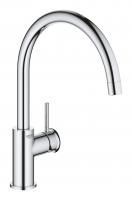 Смеситель для кухни GROHE BauClassic с высоким C-образным изливом, хром (31535001) Смеситель для кухни GROHE BauClassic с высоким C-образным изливом, хром (31535001)