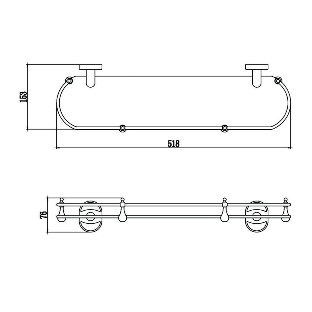 Полка стеклянная Savol S-007091-1, хром
