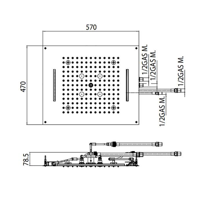 BOSSINI DREAM/4 Верхний душ 570 x 470 mm, 4 режима (дождь, каскад, водопад, туман), с 4 LED (белый), блок питания/управления, цвет: хром BOSSINI DREAM/4 Верхний душ 570 x 470 mm, 4 режима (дождь, каскад, водопад, туман), с 4 LED (белый), блок питания/управления, цвет: хром