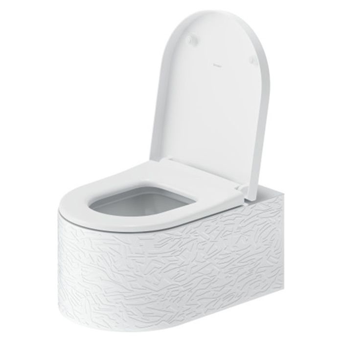 Duravit  Millio Унитаз подвесной  декор &quot;Pattern&quot;  370х570 мм, крепление в компл.,цвет белый шелковисто-матовый