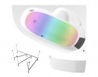 Комплект 5 в 1 Lavinia Boho Bell Pro S4-370215PR, акриловая ванна 150x100 см (правый разворот), усиленный каркас, подголовник, лицевой экран, хромотерапия