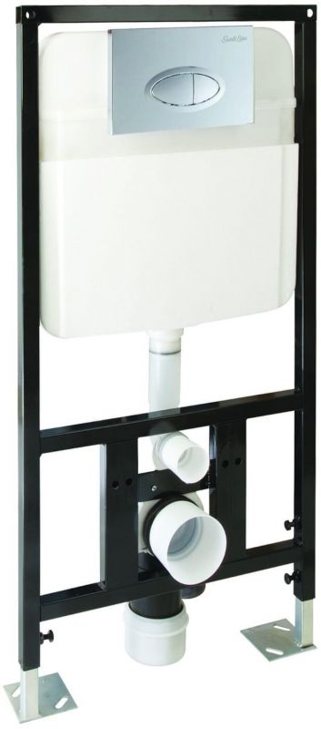 Комплект унитаза с инсталляцией SantiLine SL-5005+SL-01 с сиденьем Микролифт и клавишей смыва Хром