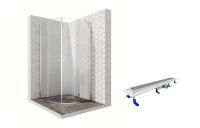 Душевой уголок Ambassador Diamond 12011102-ST3, полукруглый, линейный трап, 100х100