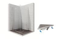 Душевой уголок Ambassador Diamond 12011109-ST8, квадратный, угловой трап, 90х90