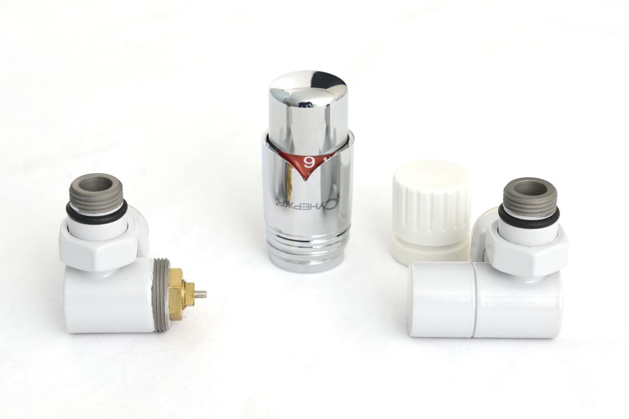 Автоматический терморегулятор 3D левый G 1/2" НР х G 3/4" НГ (набор) (RAL 7047 Телегрей 4), артикул 7047-1421-0000