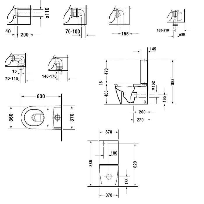 Duravit Бачок для унитаза моноблок на 6л, с механизмом двойного смыва хром, подключение слева, цвет белый