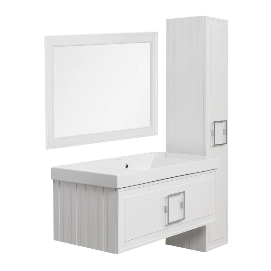 Зеркало с подсветкой La Fenice Cubo Bianca 80х60, белое, артикул FNC-02-CUB-B-80-60