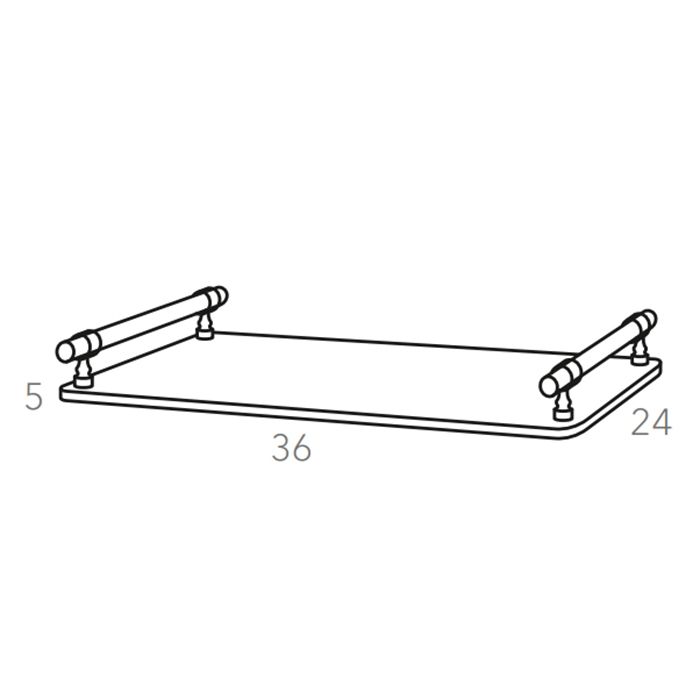 ADJ Поднос Asti, 36x24xH5 см., цвет: горчичный/оливковый, фурнитура графит