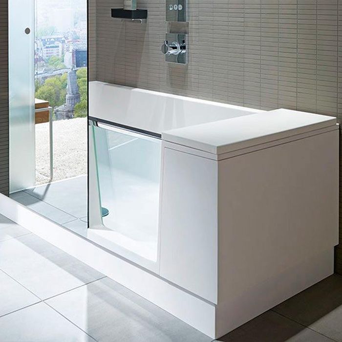 DURAVIT Shower + Bath Bathtub Ванна 1700х750хh2105 мм, с входной дверью и душевой шторкой, SX - левосторонняя, цвет: белый (без слива-перелива)