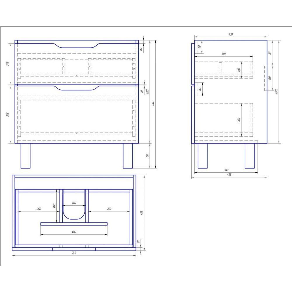 Тумба с раковиной подвесная/напольная Dreja Q Plus 80 см, белый, артикул 99-0006-com