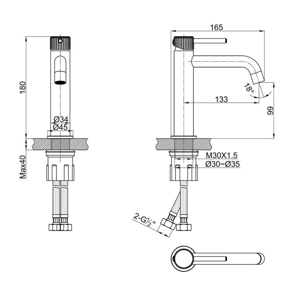 Смеситель Lemark Beluga для раковины (LMF-8012B-GM), артикул LMF-8012B-GM
