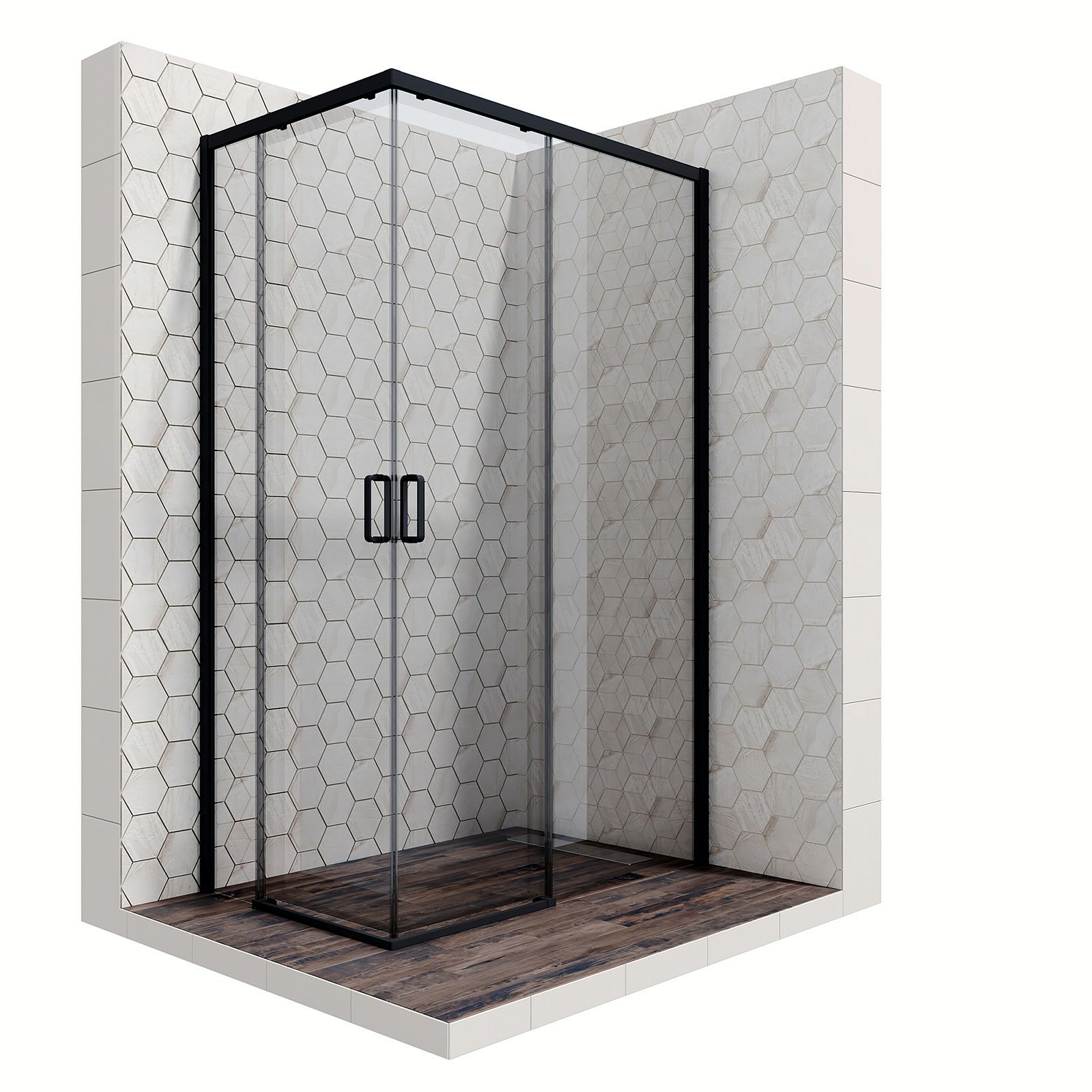 Душевой уголок Ambassador Queen Black 11011205R-ST7, прямоугольный, линейный трап, 120х80