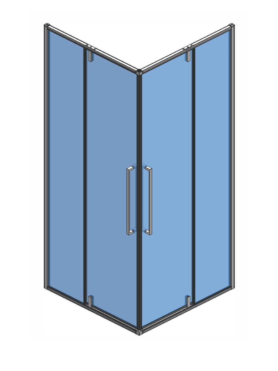 Душевой уголок 800*800*1950мм, стекло 6мм, цвет профиля матовый черный.