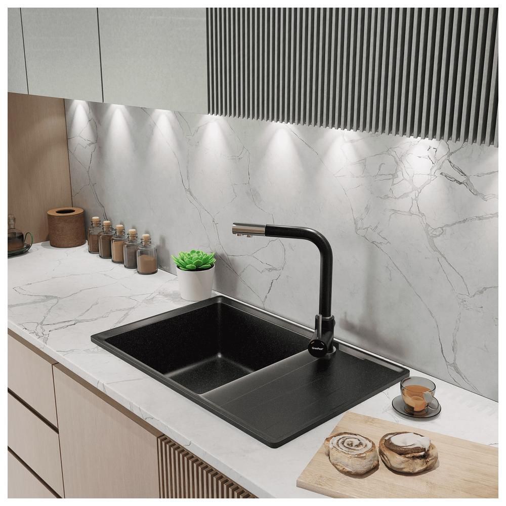 Кухонная мойка GranFest LEVEL 760L, черный, артикул LV-760L черный