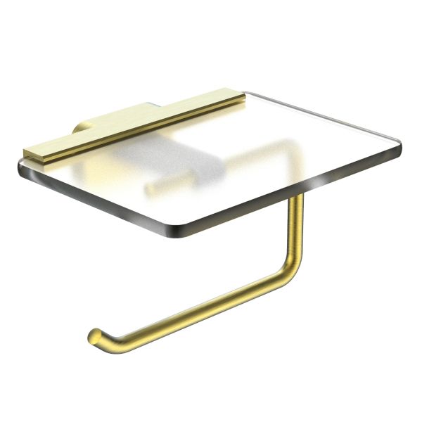 Держатель для туалетной бумаги с полкой WONZON & WOGHAND GRAFFITY, Брашированное золото (WW-9326-BG)