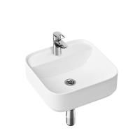 Комплект 3 в 1 Lavinia Boho Bathroom Sink Slim 21510383, накладная фарфоровая раковина 42 см, смеситель с донным клапаном, латунный сифон