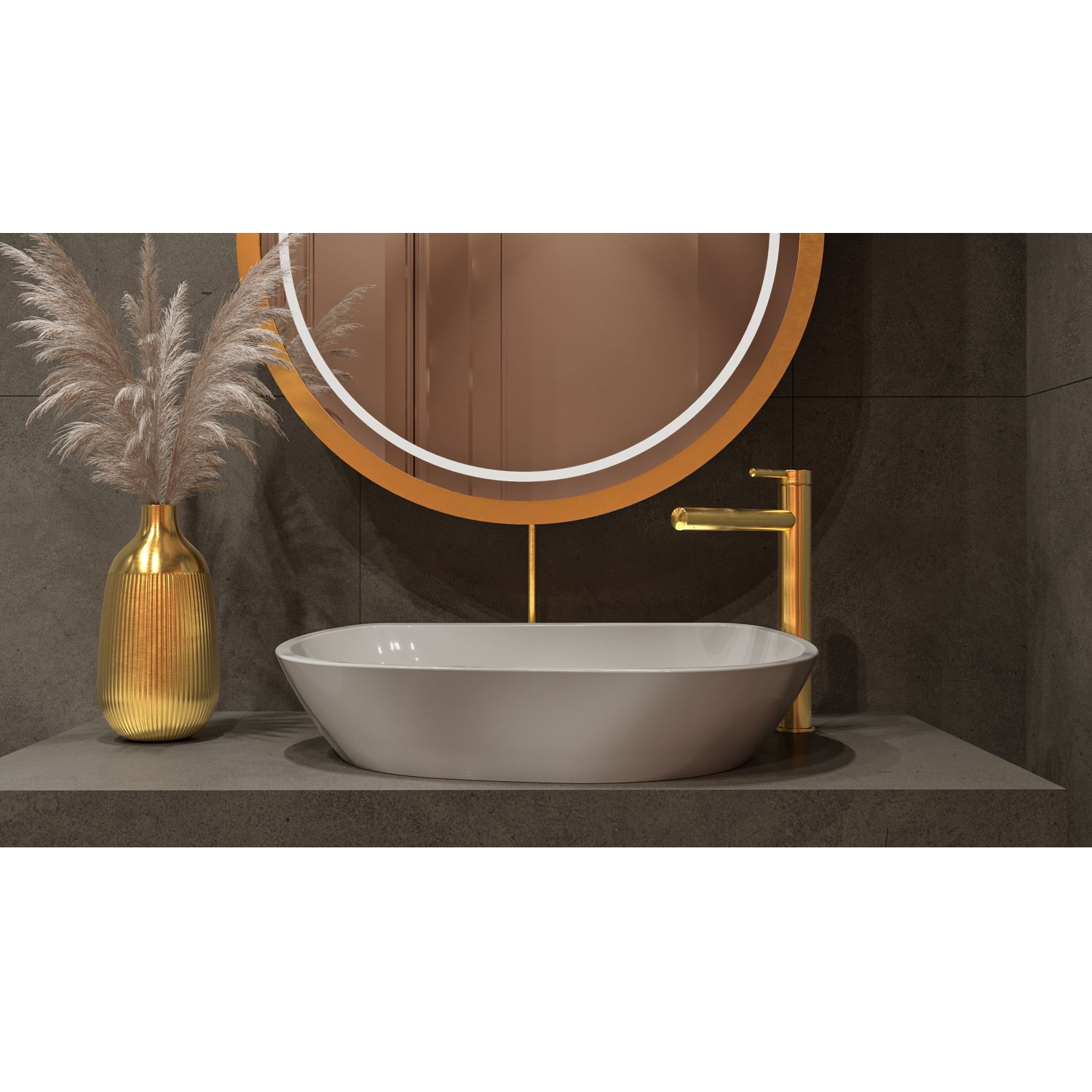 Умывальник WHITECROSS Ametrine 60x37 (белый глянец) иск. камень