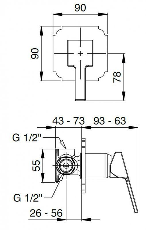 Встраиваемый смеситель для душа CEZARES LEGEND-DIM