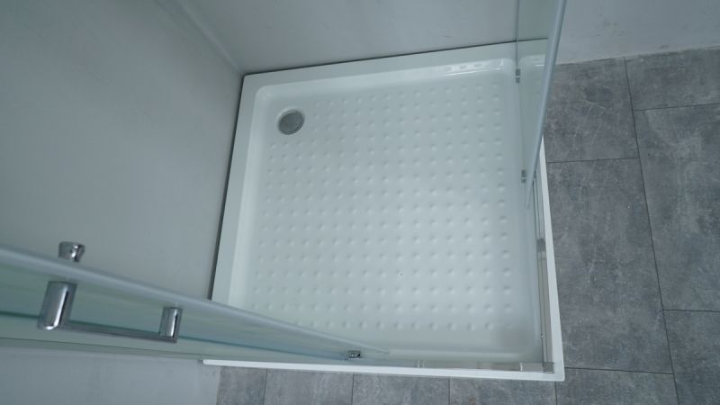 Душевой уголок Timo 80x80 TL-8002R профиль Хром стекло прозрачное с рисунком, артикул TL-8002R