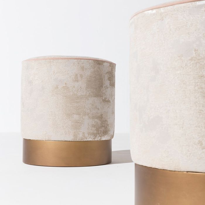 OASIS OTTO Пуф ø 400 h420 мм., цвет бархат T131D, цоколь h100 мм., цвет Cobalto matt M171