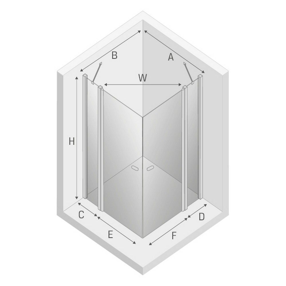 Душевое ограждение NEW TRENDY NEW SOLEO 2D 100x120x195 K-0411 (хром)