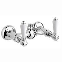 Nicolazzi P.M.Blanc Смеситель для душа, настенный, вывод сверху 1/2, с 2мя ручками, на 2 отв., цвет: хром