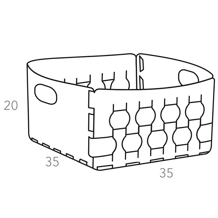 ADJ Корзинка Dubai, 35x35xH20 см., цвет: серый/черный